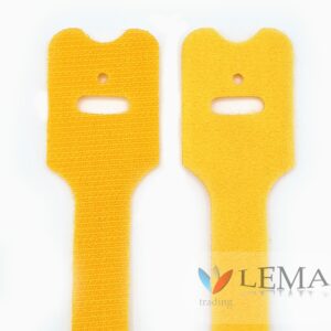 Serre-câbles jaunes auto-agrippant 30 cm – Image 1